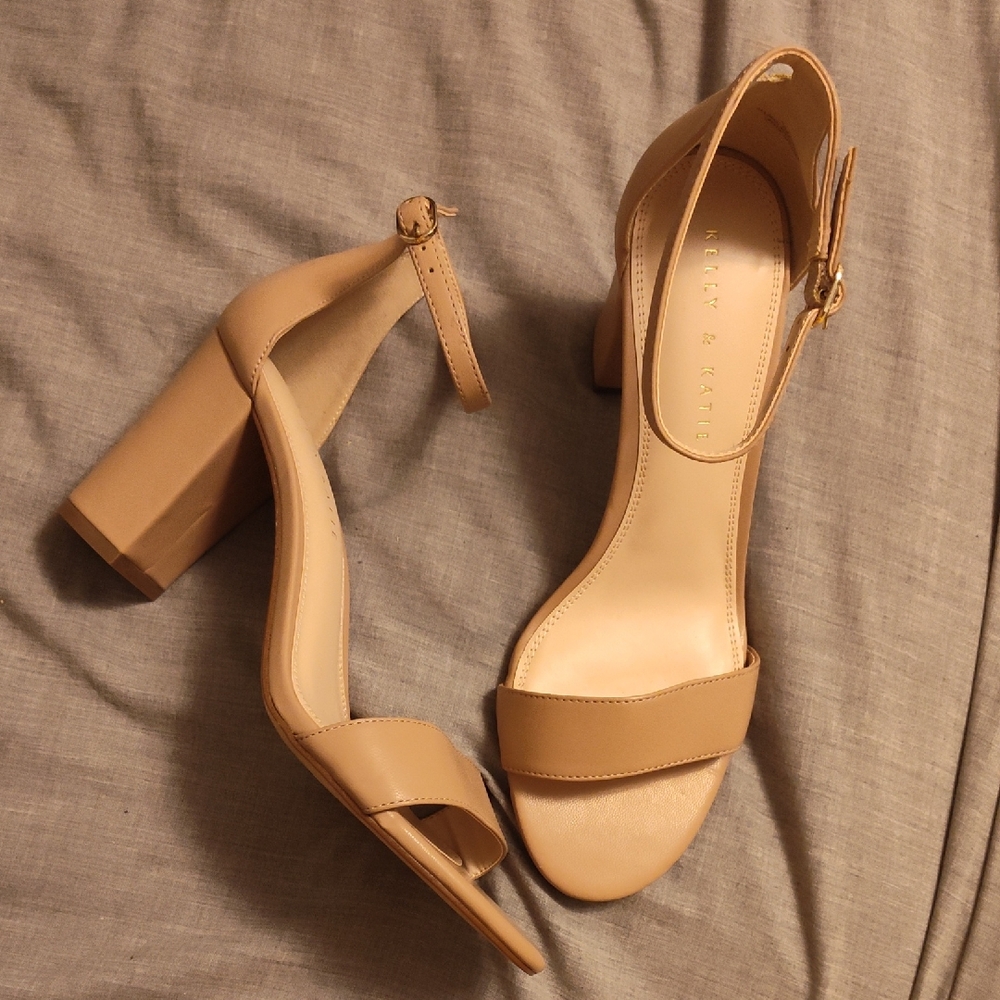 Kelly & Katie Tan Block Heel Sandals